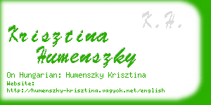 krisztina humenszky business card